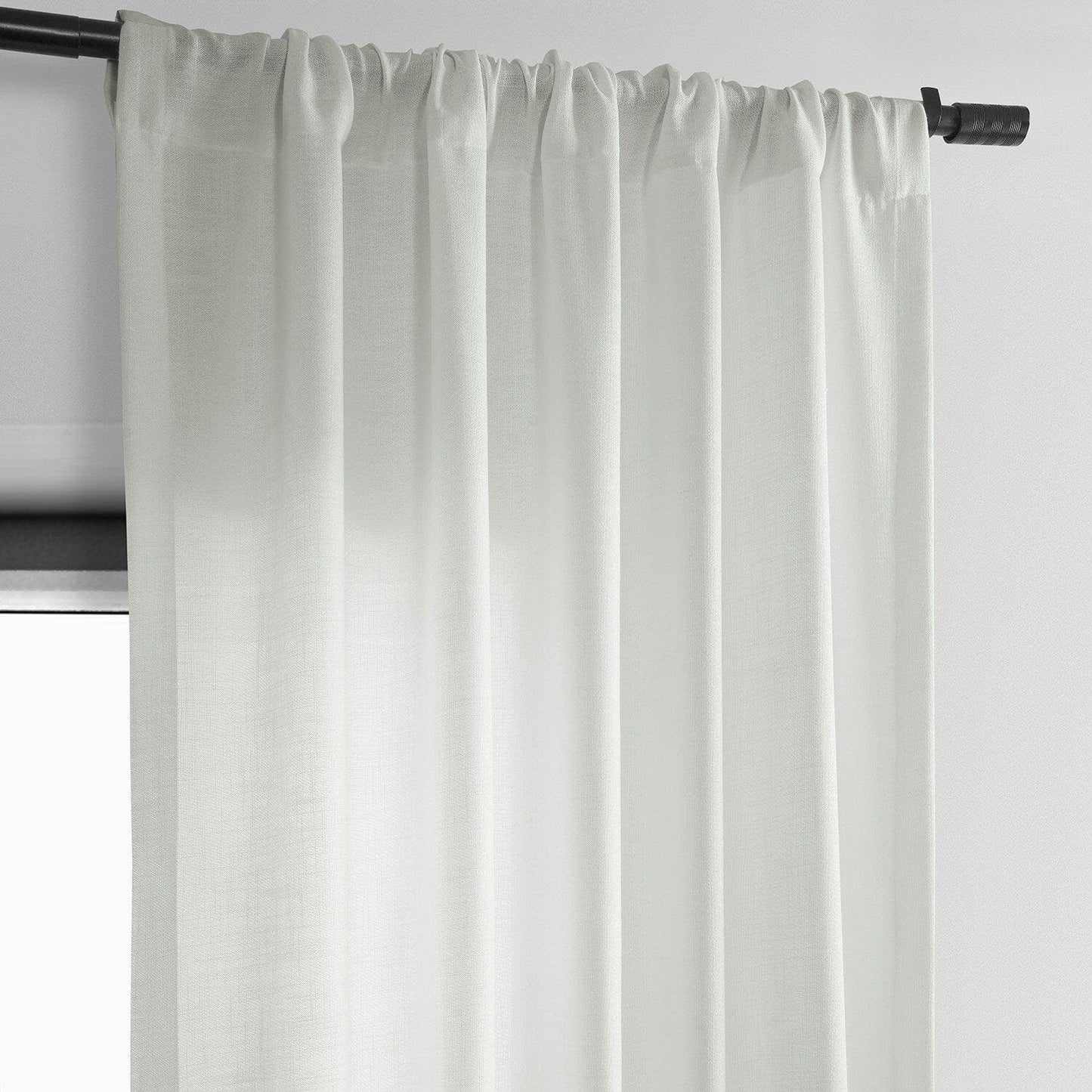 Off White Classic Faux Linen Curtain