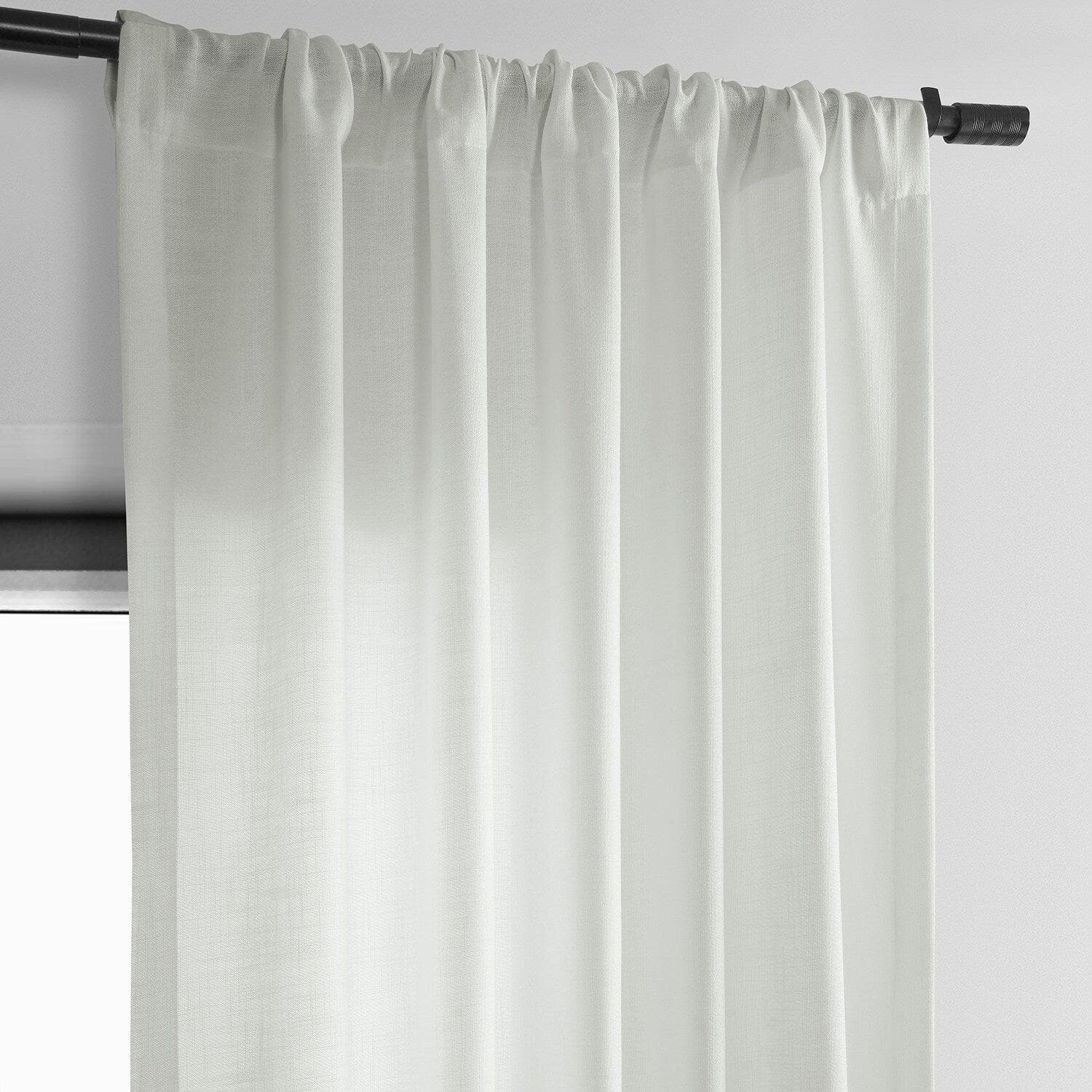 Off White Classic Faux Linen Curtain
