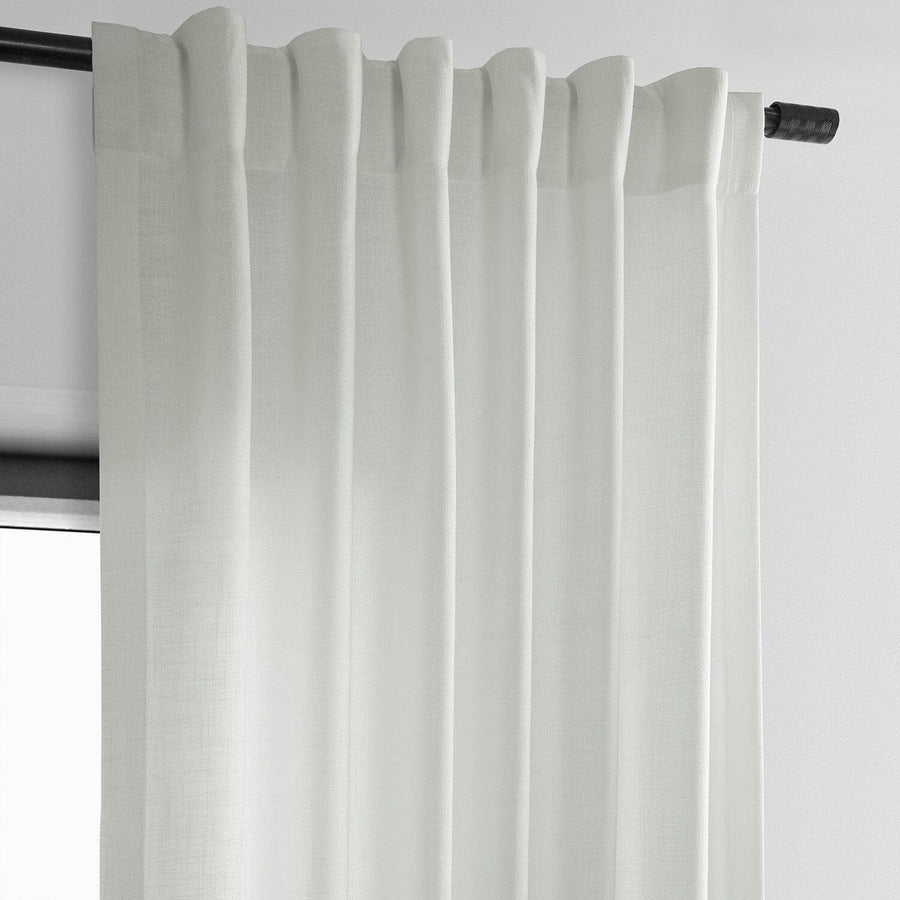 Off White Classic Faux Linen Curtain