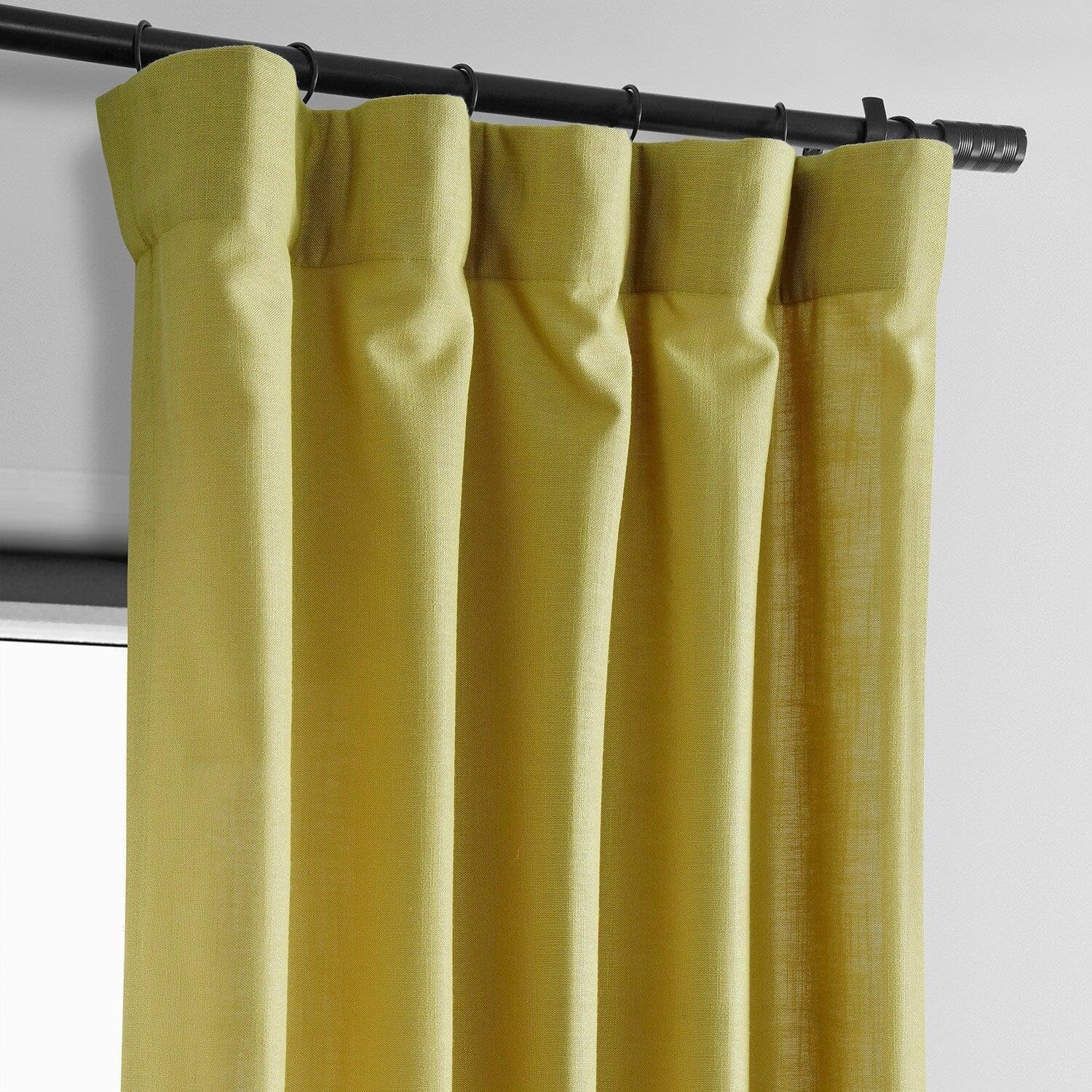 Ochre Classic Faux Linen Semi-Sheer Curtain | Half Price Drapes