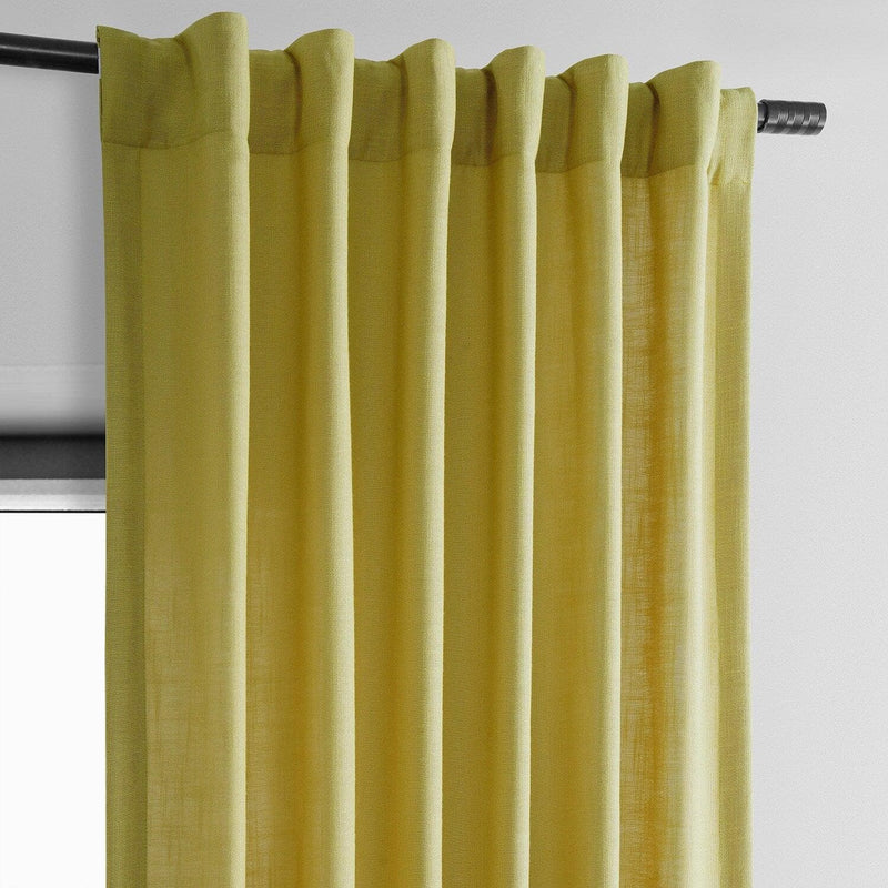 Ochre Classic Faux Linen Curtain