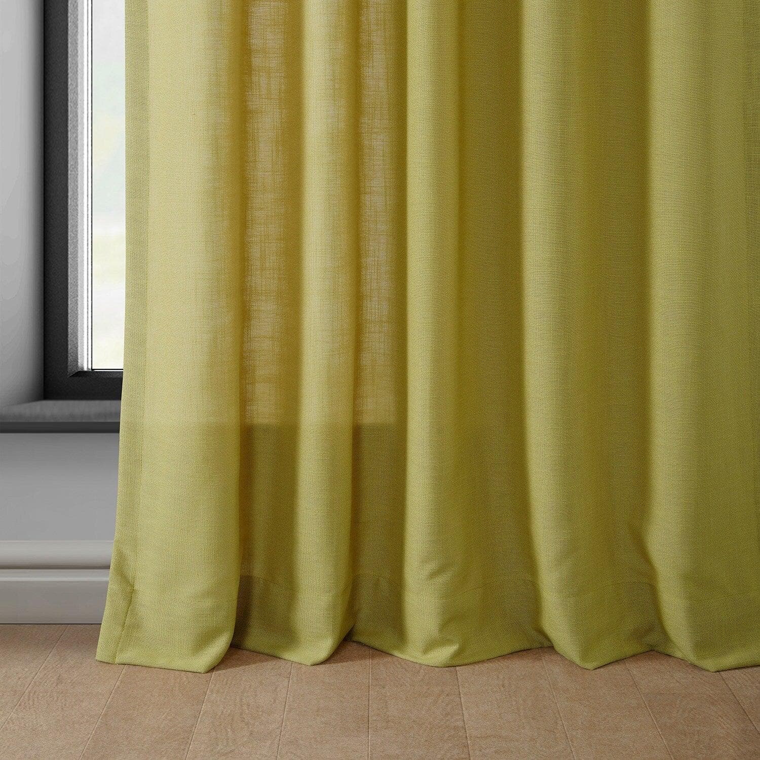 Ochre Classic Faux Linen Curtain