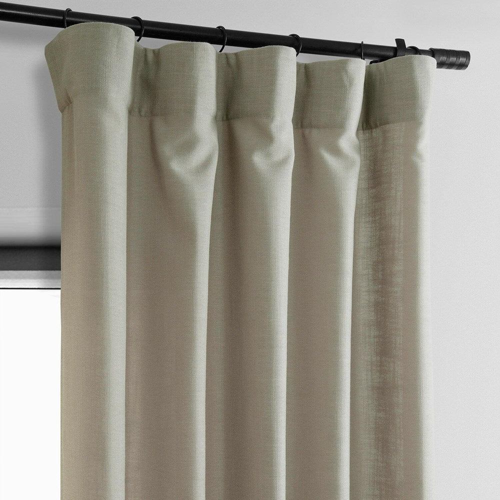 Light Taupe Classic Faux Linen Curtain