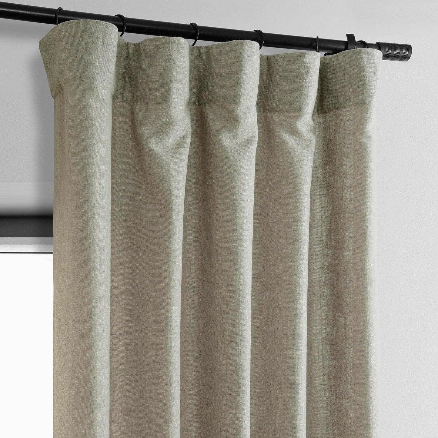 Light Taupe Classic Faux Linen Curtain