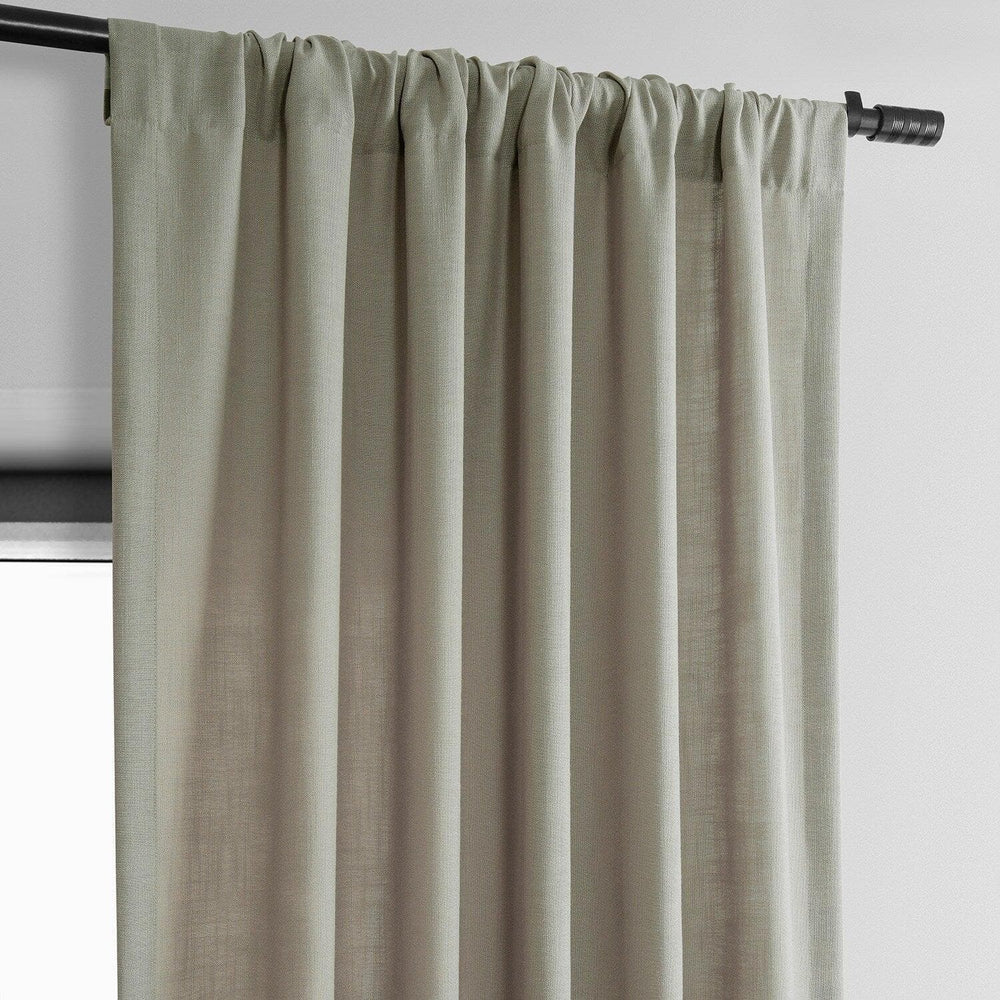 Light Taupe Classic Faux Linen Curtain