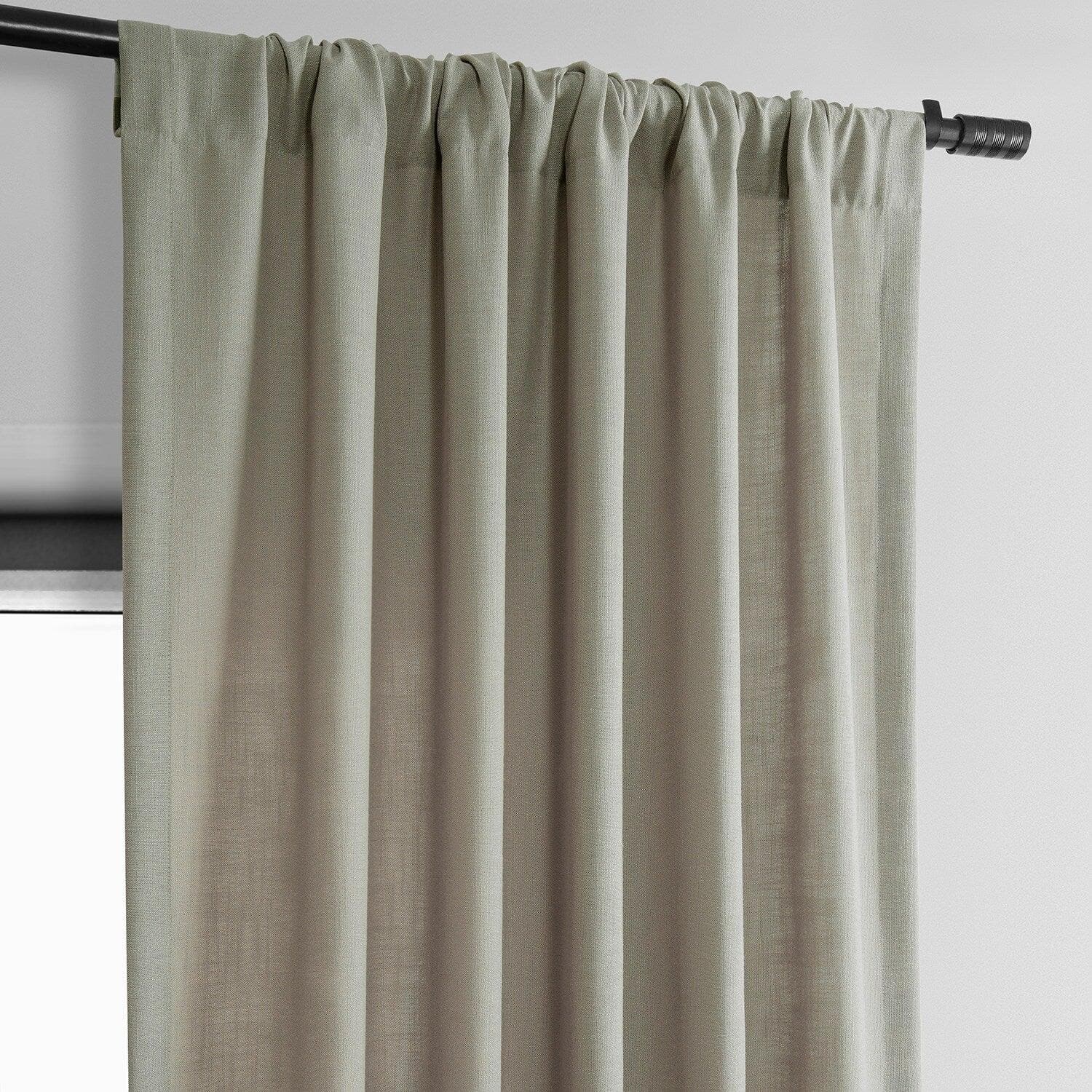 Light Taupe Classic Faux Linen Curtain