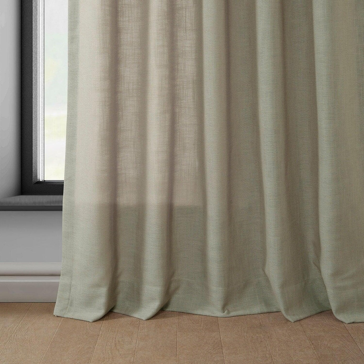 Light Taupe Classic Faux Linen Curtain