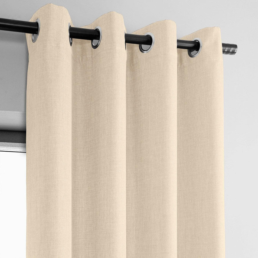 Parchment Cream Grommet Italian Faux Linen Curtain