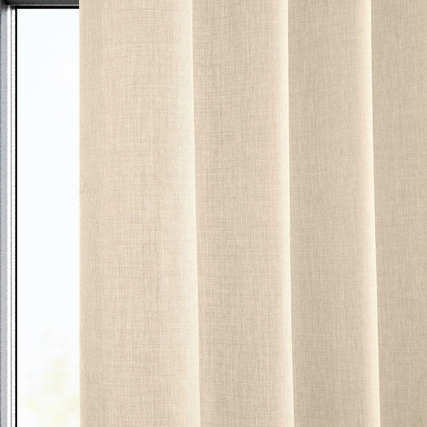 Parchment Cream Grommet Italian Faux Linen Curtain