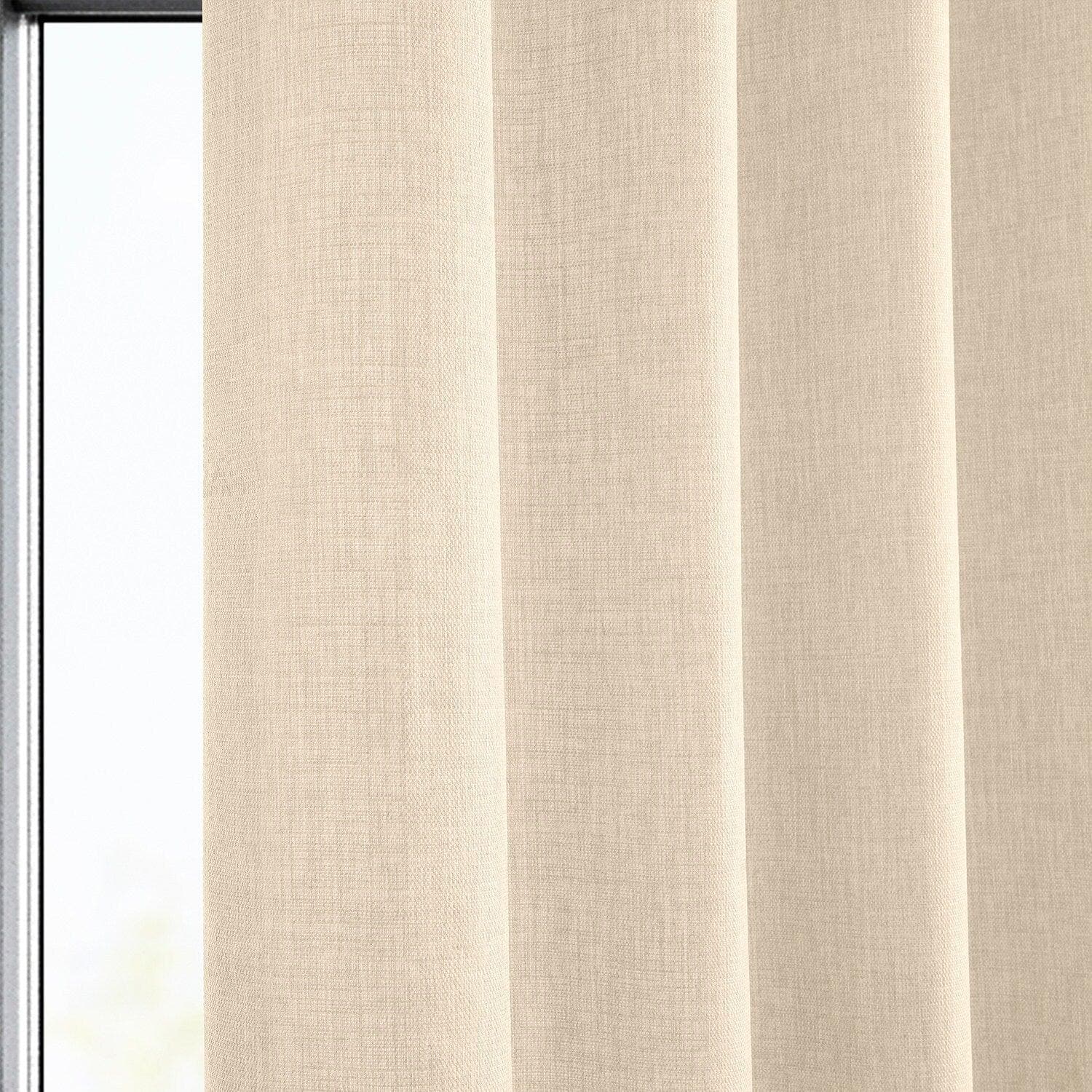Parchment Cream Grommet Italian Faux Linen Curtain