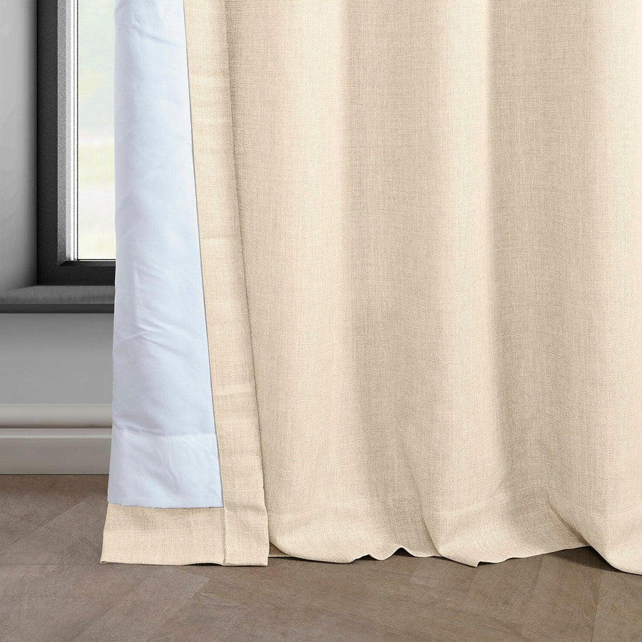 Parchment Cream Grommet Italian Faux Linen Curtain