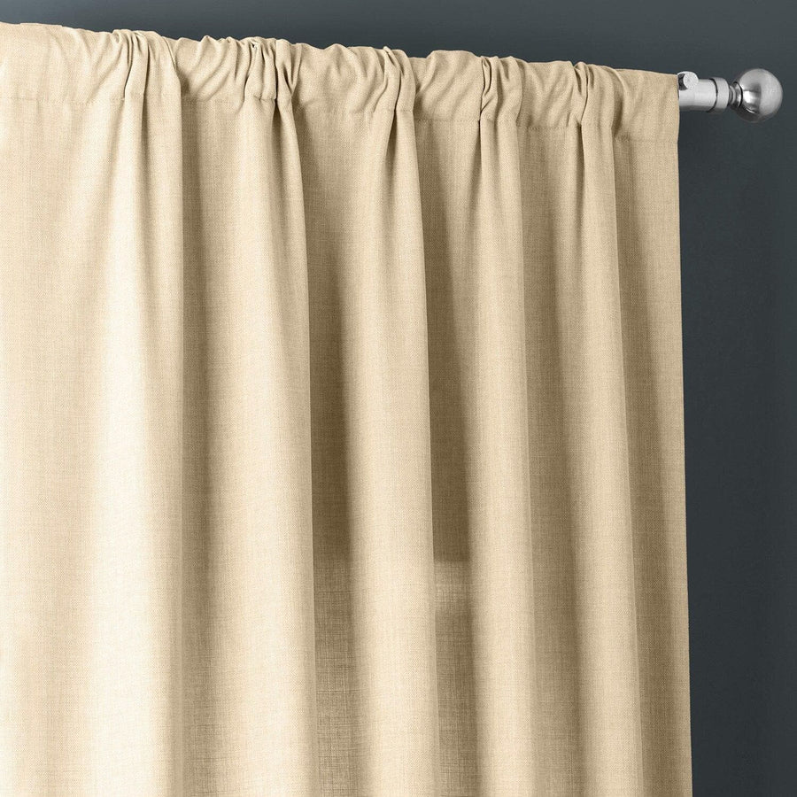Sepia Tan Italian Faux Linen Curtain