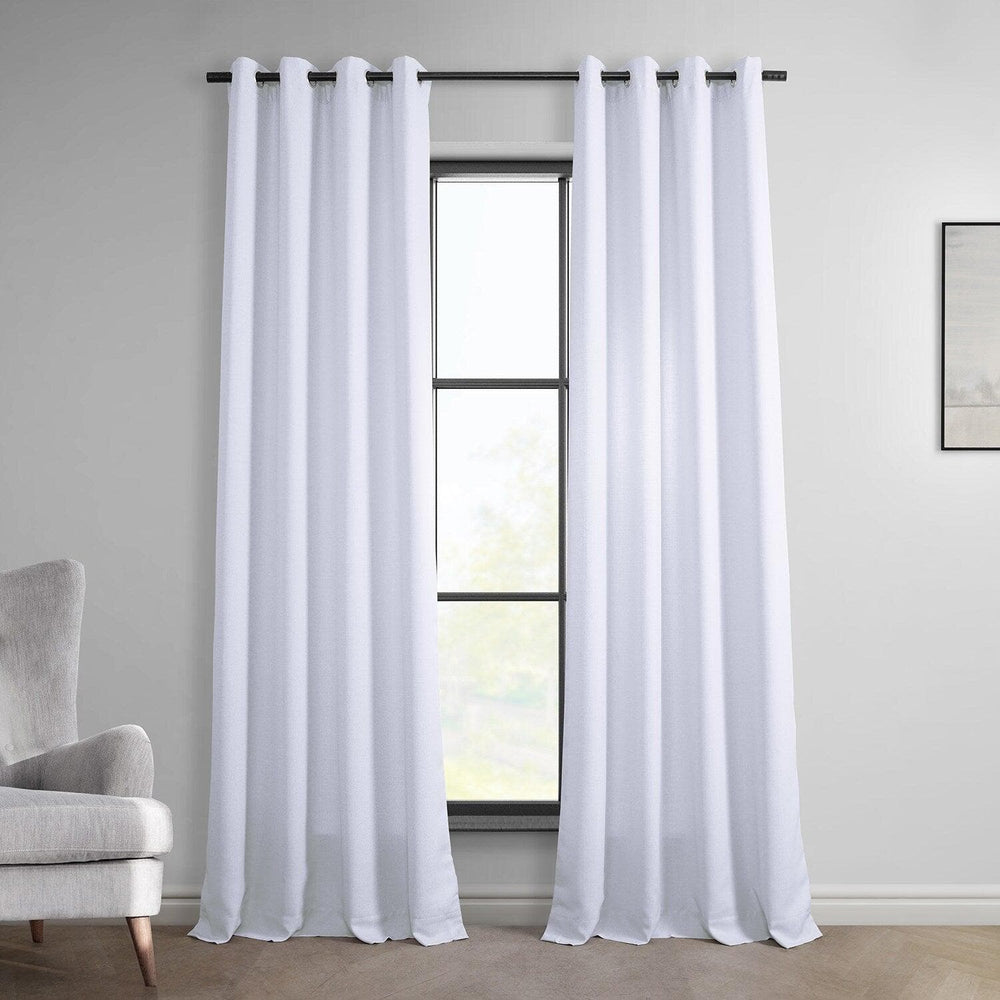 Dove White Grommet Italian Faux Linen Curtain