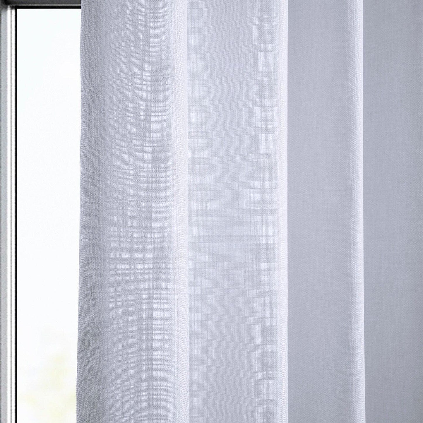 Dove White Grommet Italian Faux Linen Curtain