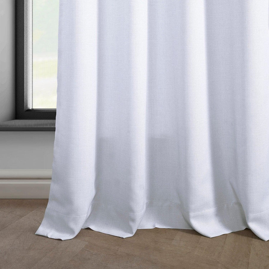 Dove White Grommet Italian Faux Linen Curtain