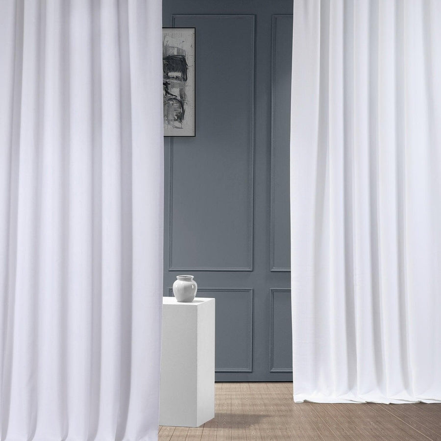 Dove White Italian Faux Linen Curtain