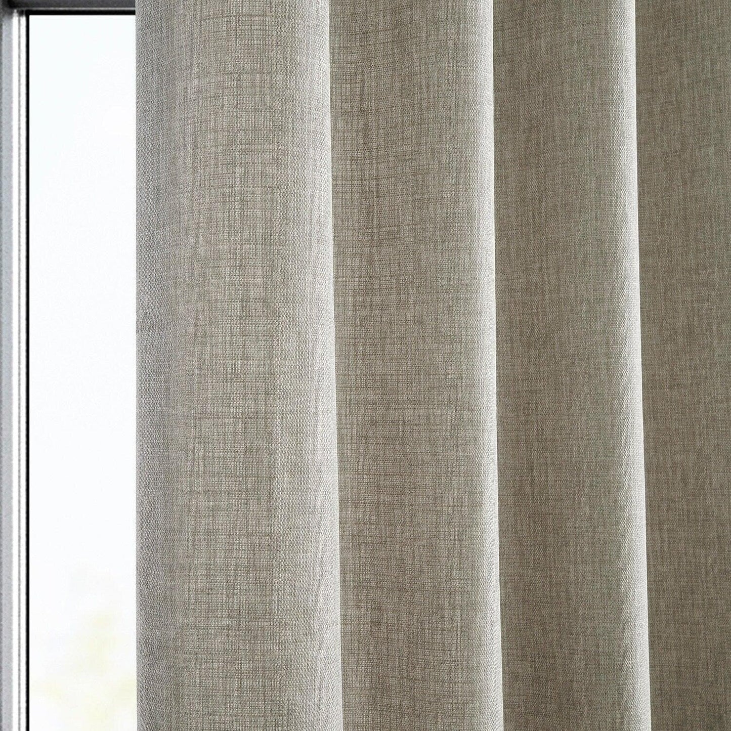 Fossil Grey Grommet Italian Faux Linen Curtain
