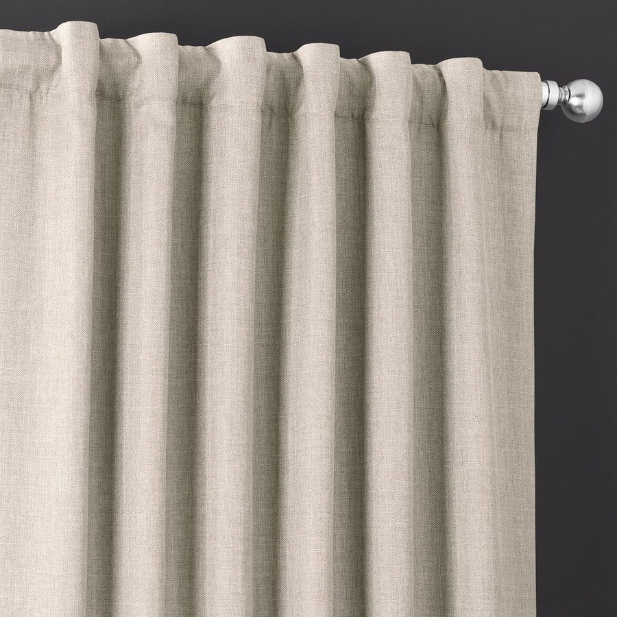 Taupe Grey Italian Faux Linen Curtain