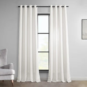Magnolia Off White Grommet Italian Faux Linen Room Darkening Curtain