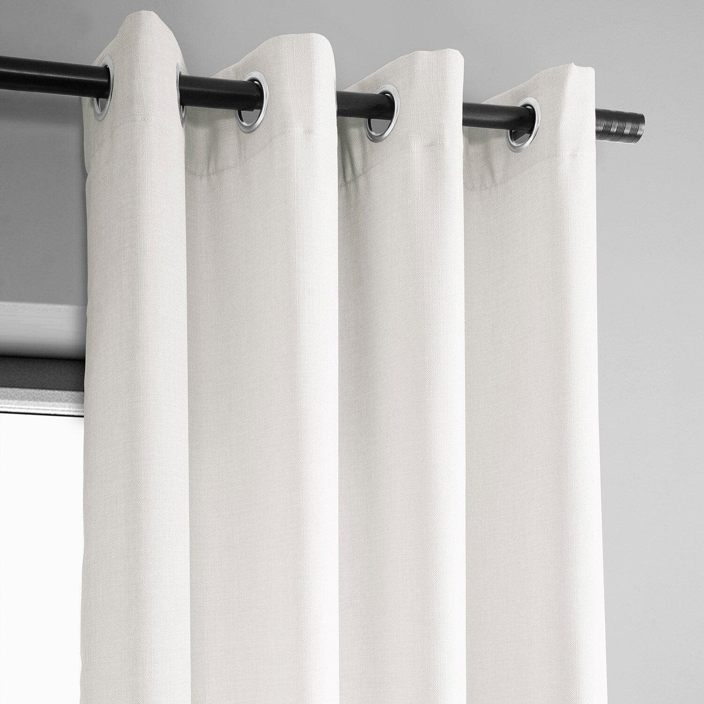 Magnolia Off White Grommet Italian Faux Linen Curtain