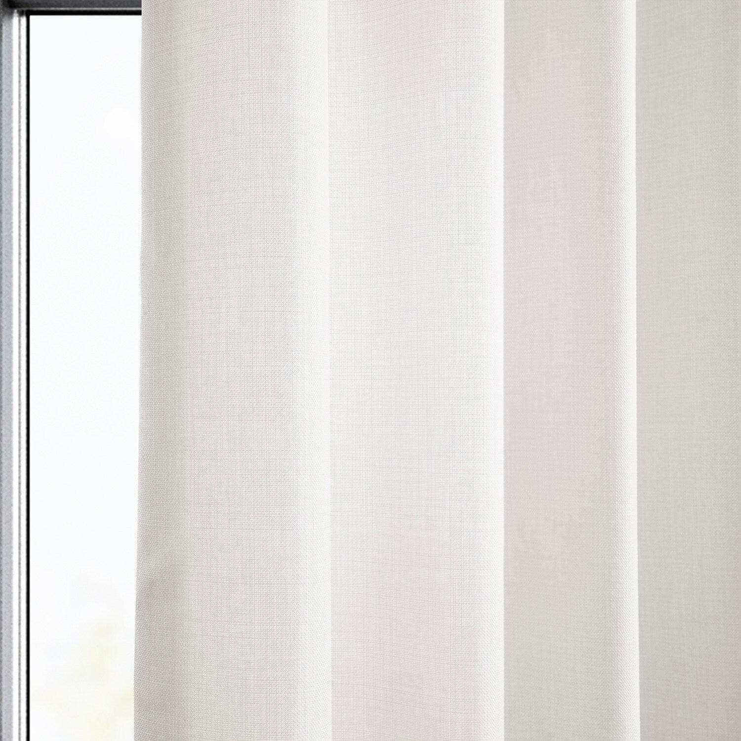 Magnolia Off White Grommet Italian Faux Linen Curtain