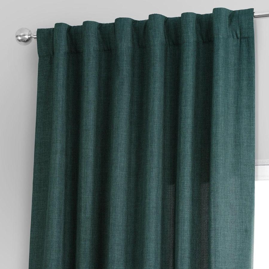 Empire Green Italian Faux Linen Curtain