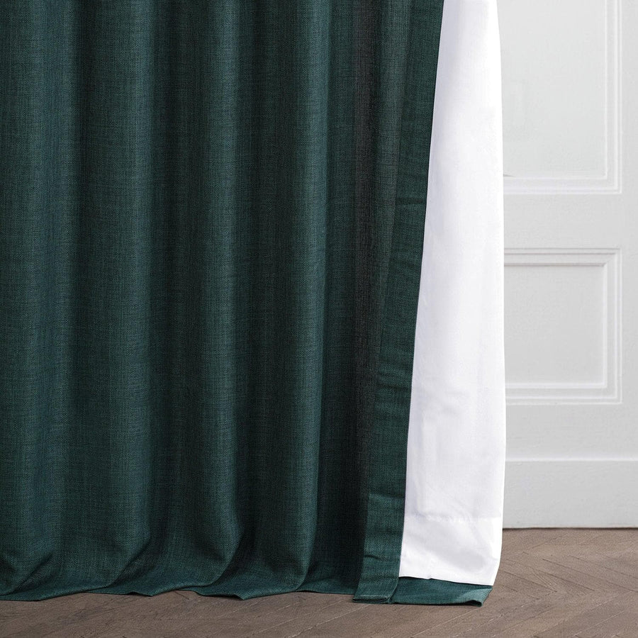 Empire Green Italian Faux Linen Curtain
