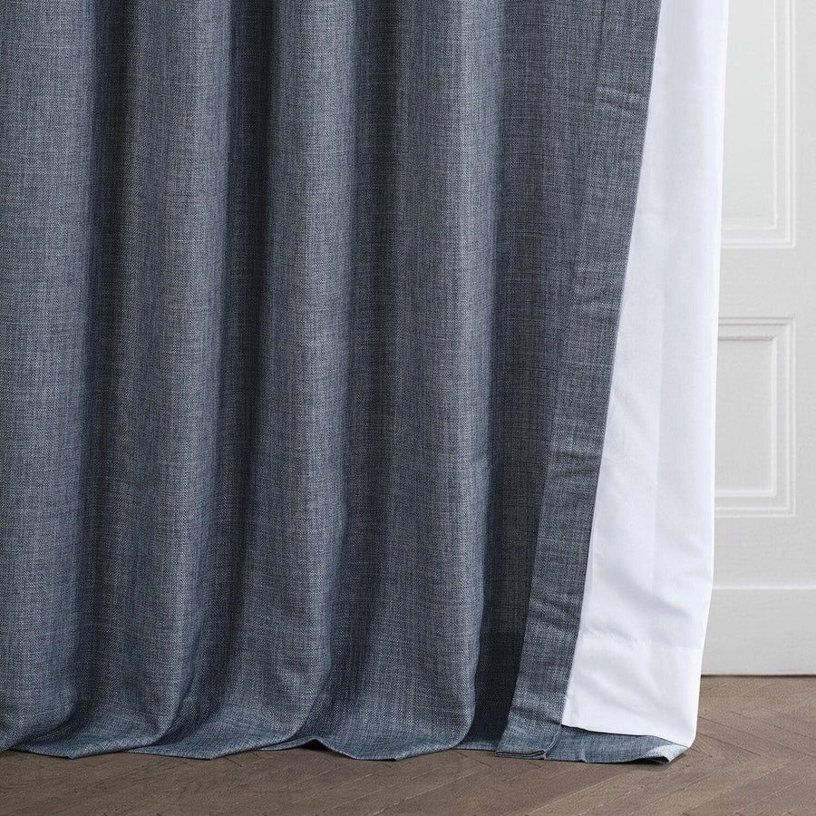 Sweden Blue Italian Faux Linen Curtain