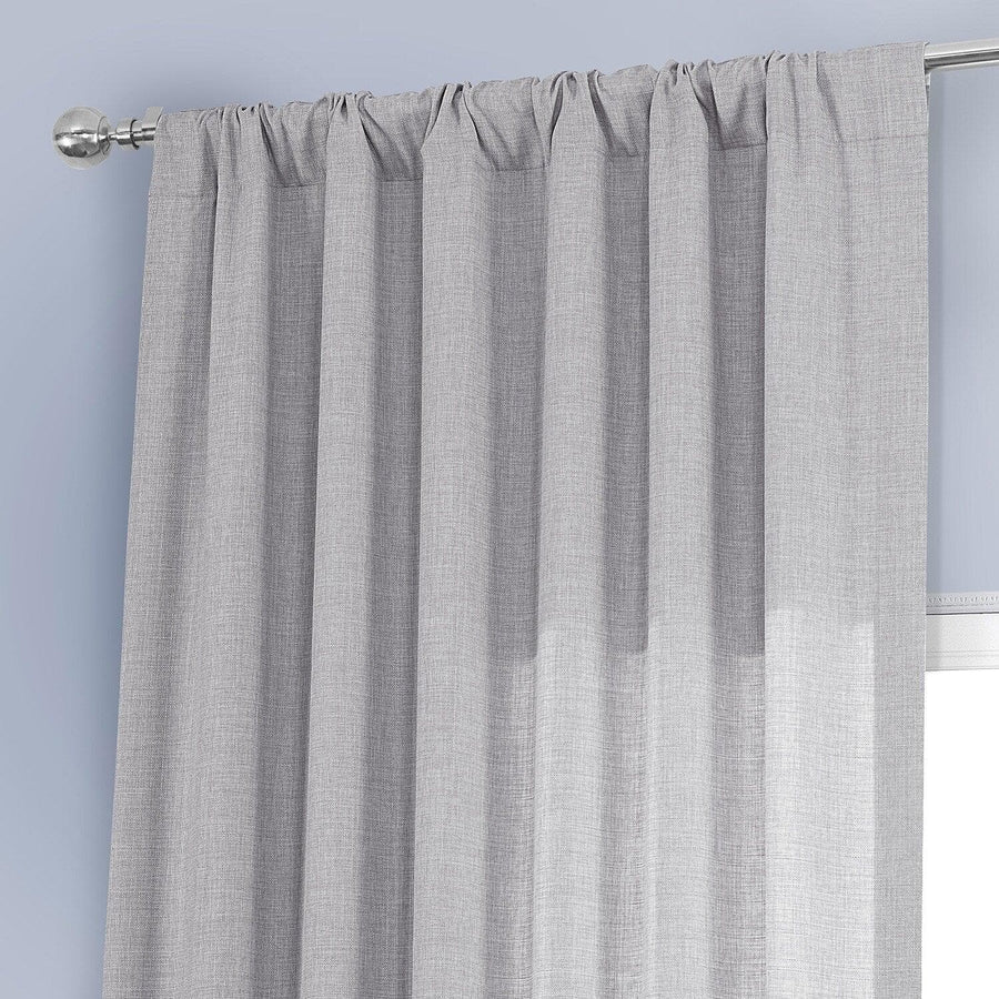 Portrait Grey Italian Faux Linen Curtain