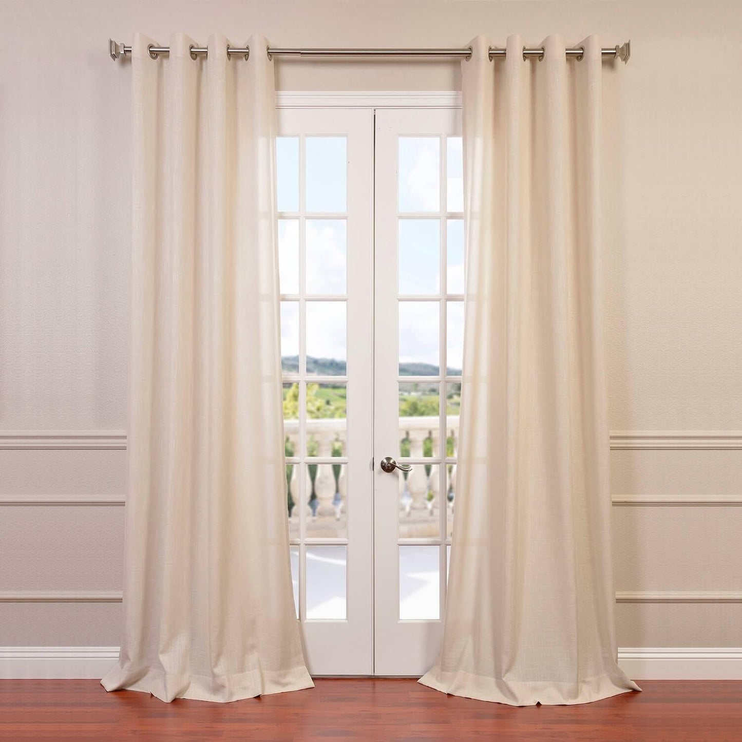 Sand Grommet Faux Linen Curtain