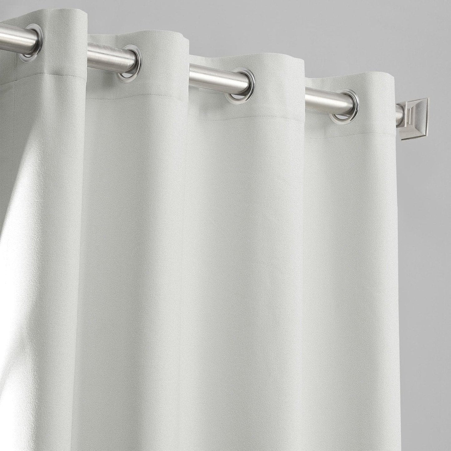 Starlight Off-White Grommet Thermal Cross Linen Weave Blackout Curtain