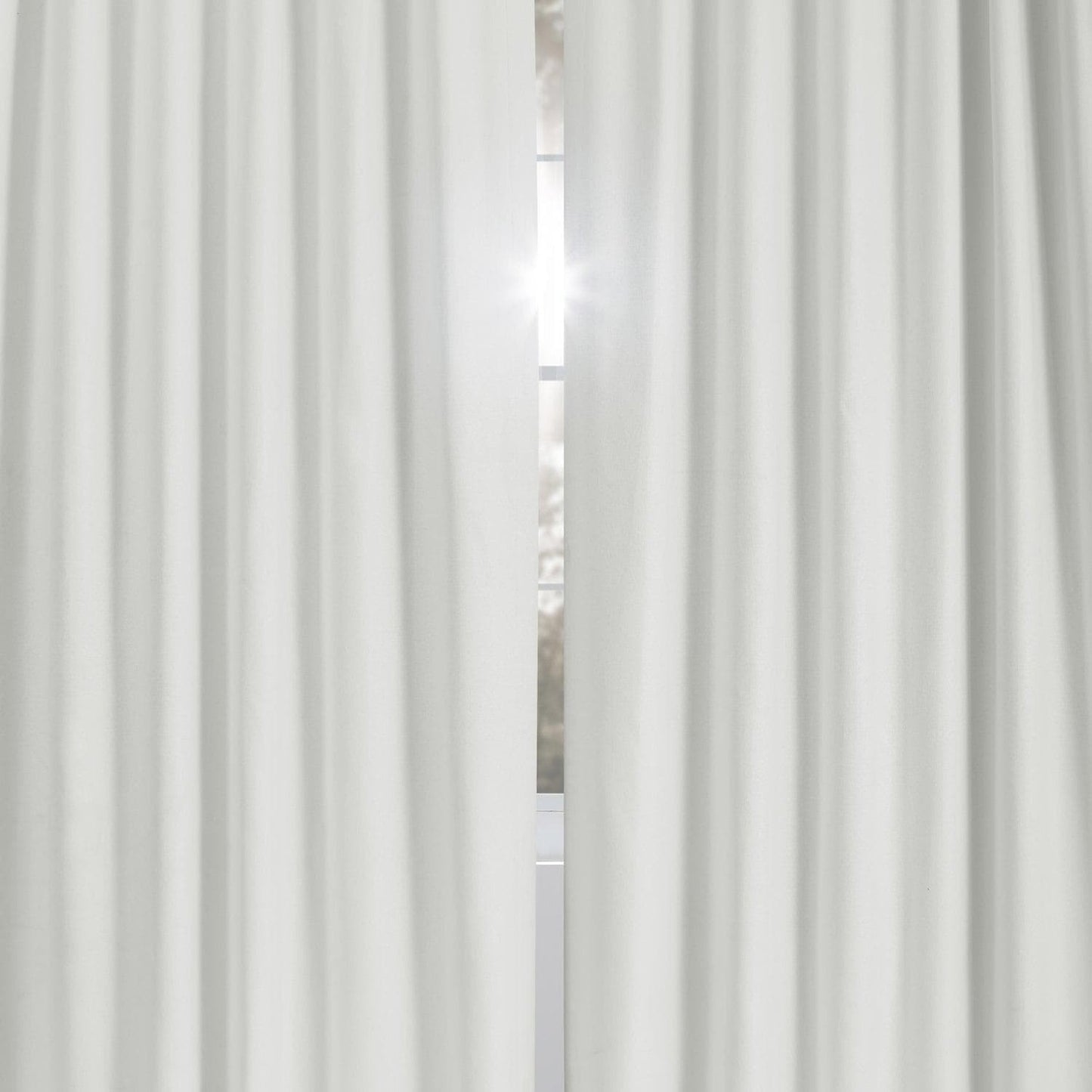 Starlight Off-White Grommet Thermal Cross Linen Weave Blackout Curtain