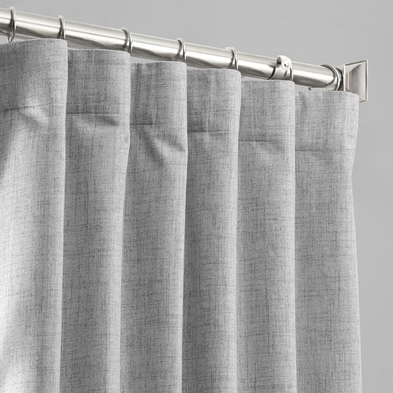 Millennial Grey Thermal Cross Linen Weave Blackout Curtain