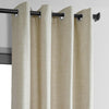 Natural Light Beige Grommet Thermal Cross Linen Weave Blackout Curtain - HalfPriceDrapes.com