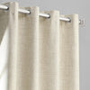 Toasted Tan Grommet Thermal Cross Linen Weave Blackout Curtain