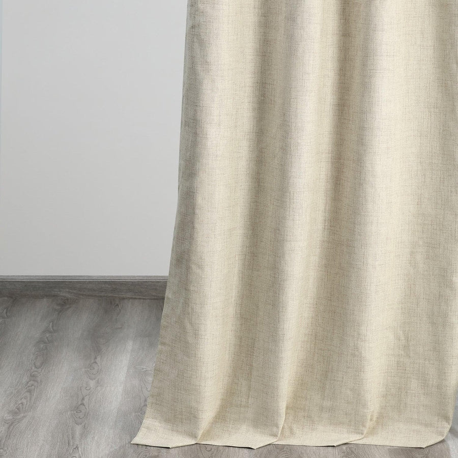 Toasted Tan Grommet Thermal Cross Linen Weave Blackout Curtain