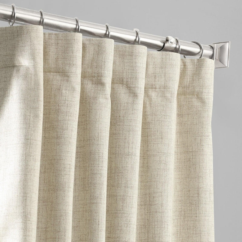 Toasted Tan Thermal Cross Linen Weave Blackout Curtain