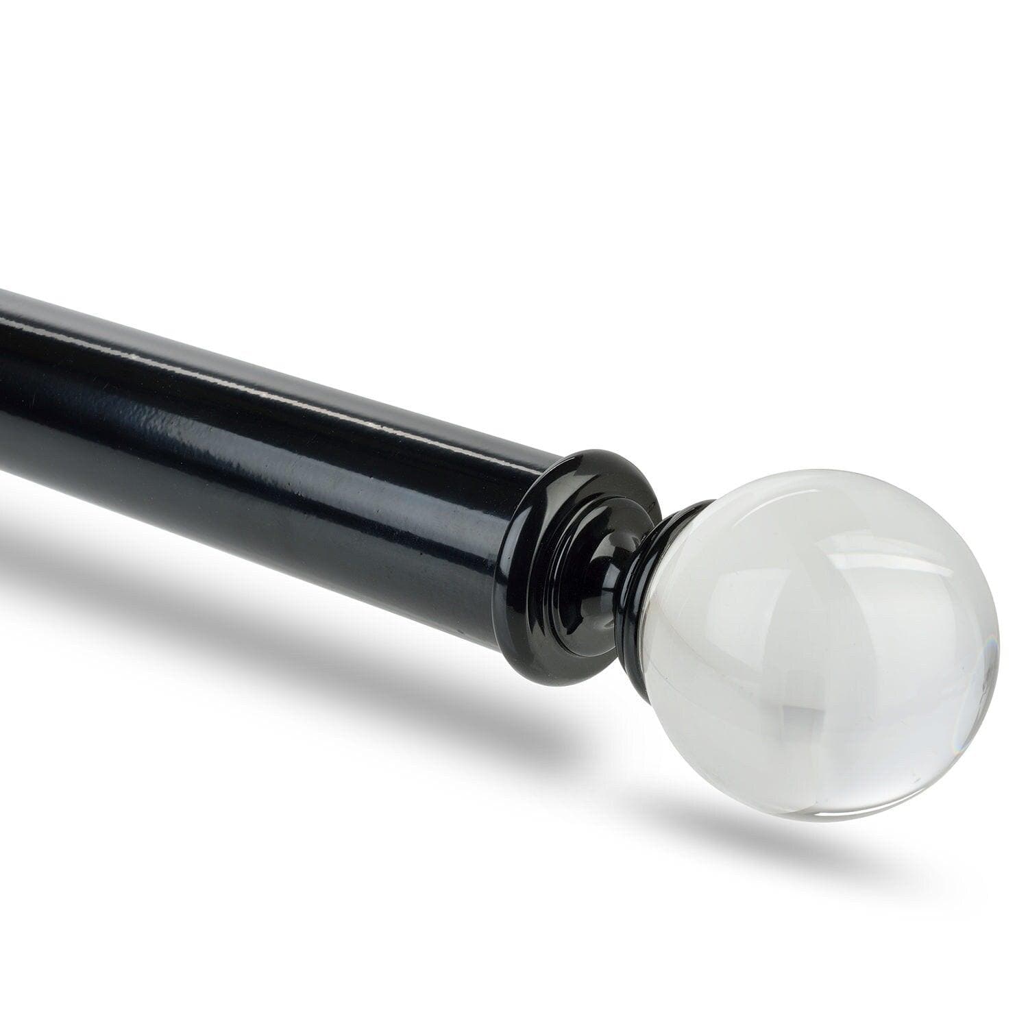 Glass Ball Gloss Black Extendable Metal Rod Set