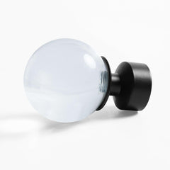 Glass Sphere Matte Black Extendable Metal Rod Set