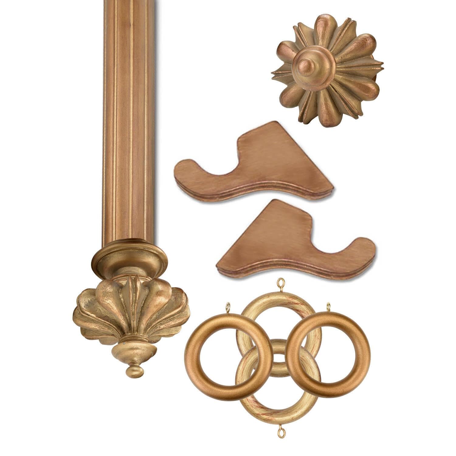 Instanbul Historical Gold Prepacked Wooden Rod Set