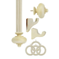 Royal Anastasia Sun Bleached Linen Prepacked Wooden Rod Set