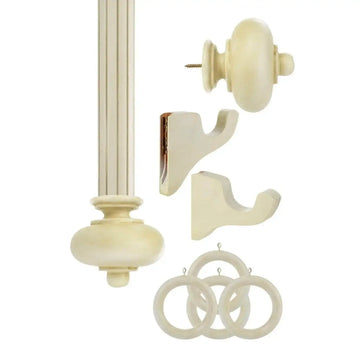 Royal Anastasia Sun Bleached Linen Prepacked Wooden Rod Set
