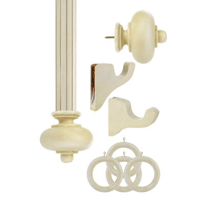 Royal Anastasia Sun Bleached Linen Wooden Rod Set