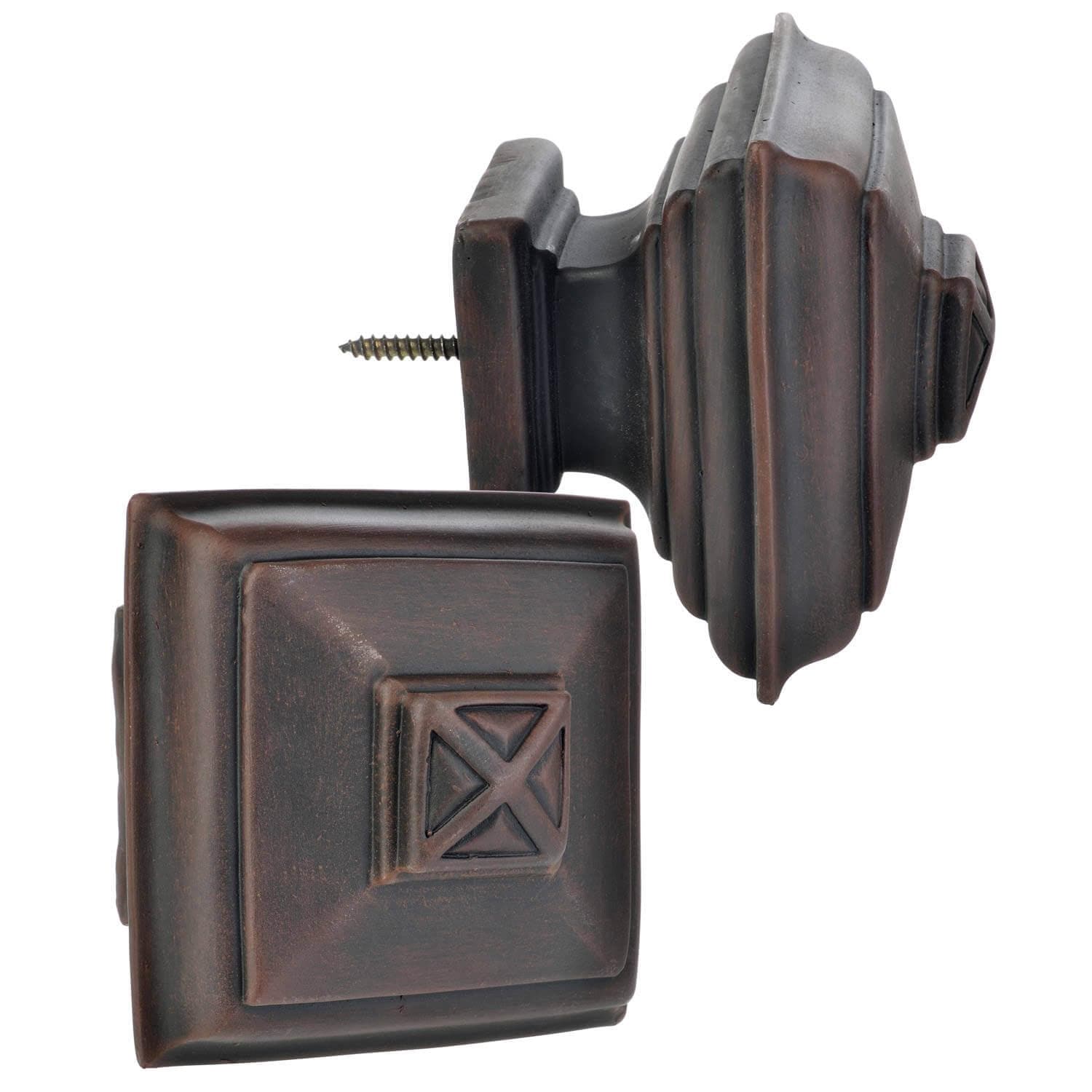 Square Achitectural English Walnut Prepacked Wooden Rod Set