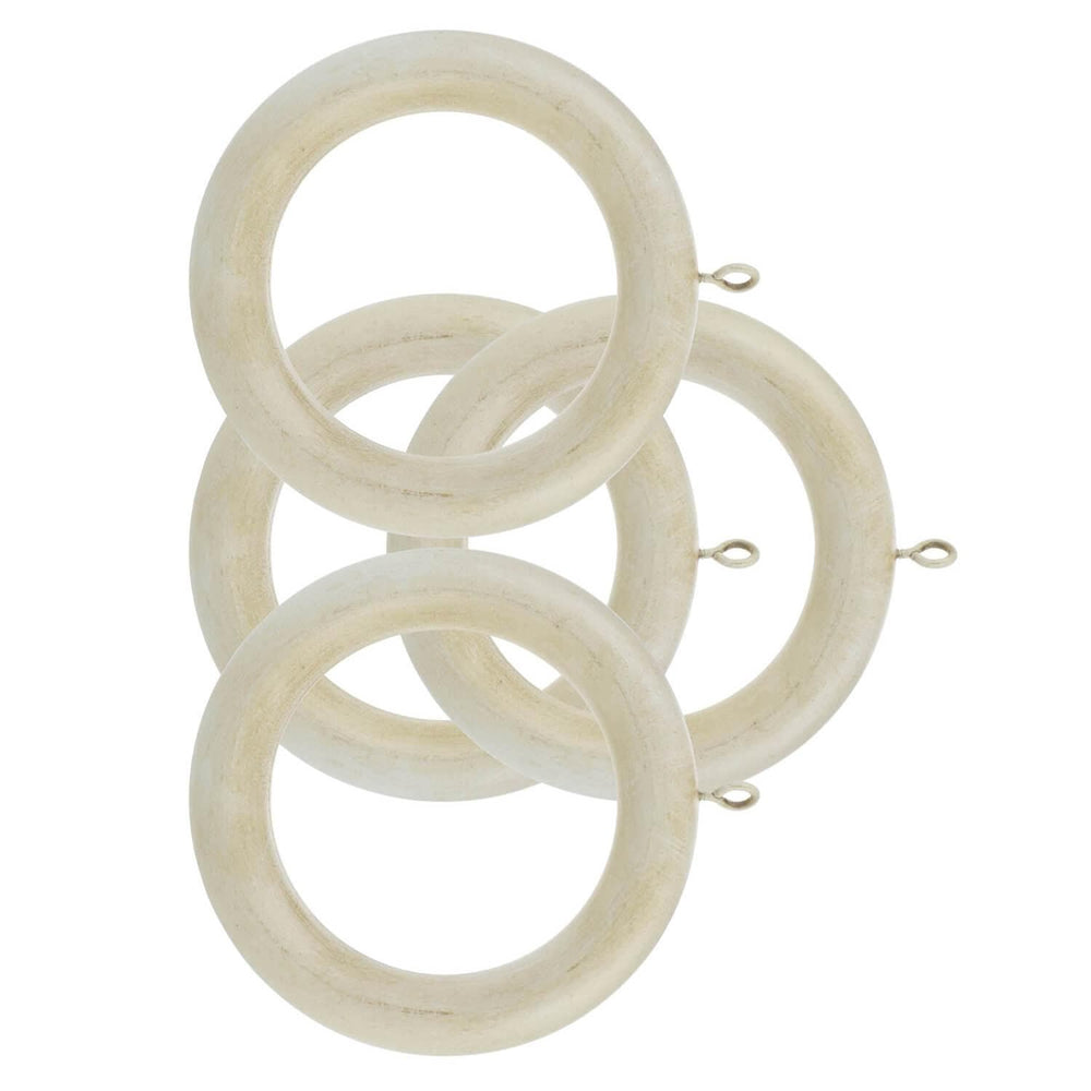 Square Achitectural Sun Bleached Linen Prepacked Wooden Rod Set