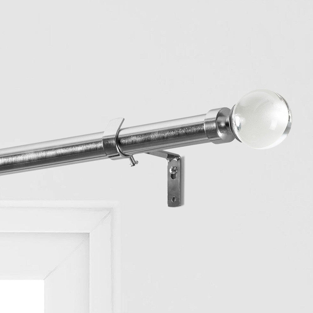 Glass Sphere Nickel Extendable Metal Rod Set - HalfPriceDrapes.com