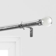 Glass Sphere Nickel Extendable Metal Rod Set - HalfPriceDrapes.com
