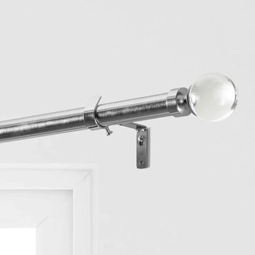 Glass Sphere Nickel Extendable Metal Rod Set - HalfPriceDrapes.com