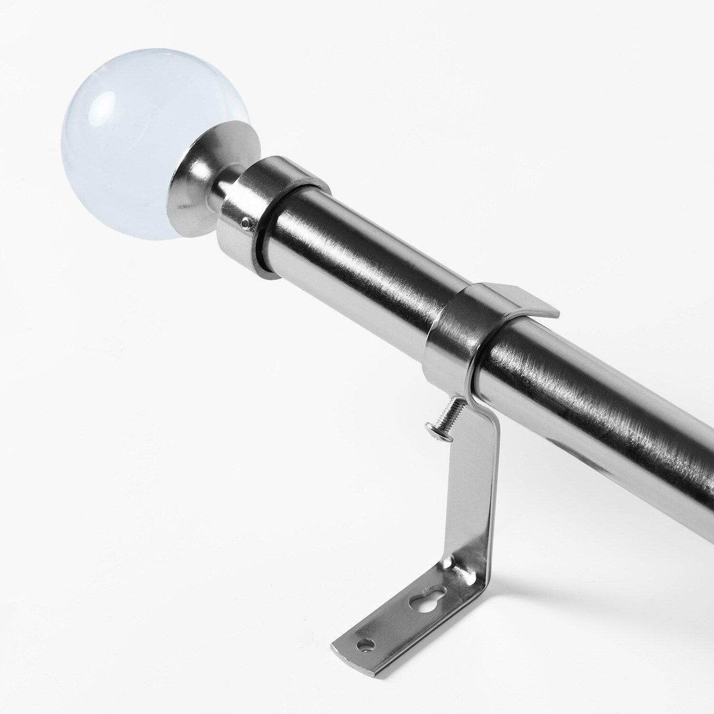 Glass Sphere Nickel Extendable Metal Rod Set - HalfPriceDrapes.com