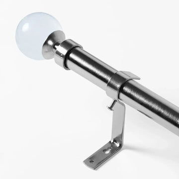 Glass Sphere Nickel Extendable Metal Rod Set - HalfPriceDrapes.com